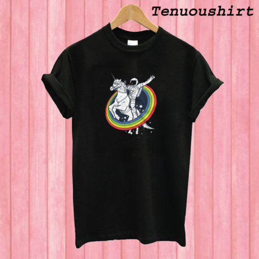 Astronaut riding a unicorn T shirt