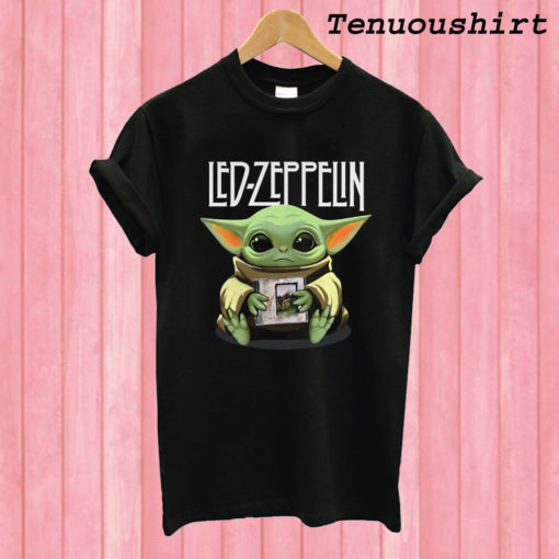 Baby Yoda hug Led Zeppelin T shirt