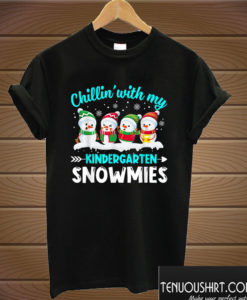 Chillin’ With My Kindergarten Snowmies Christmas Arrow T shirt