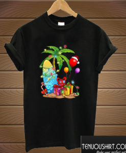 Christmas Palm Tree Tropical Xmas Coconut Lights T shirt