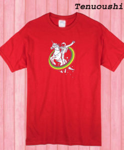 Red Unicorn Astronaut T shirt