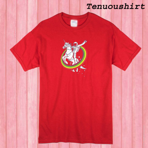 Red Unicorn Astronaut T shirt