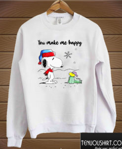 You Make Me Happy Snoopy And Woodstock Christmas Sweatshirt