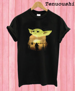 Baby Yoda Sunset T shirt