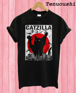 Catzilla Cat Godzilla Japanese T shirt