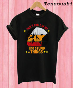 Don't follow me do stupid things skiing vintage T shirt