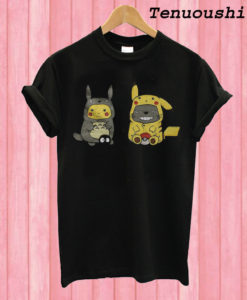 Funny Totoro And Pikachu T shirt