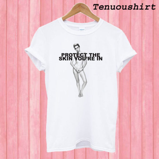 Miley Cyrus Poses Nude for Charity T shirt