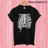 Skeleton chest cat T shirt