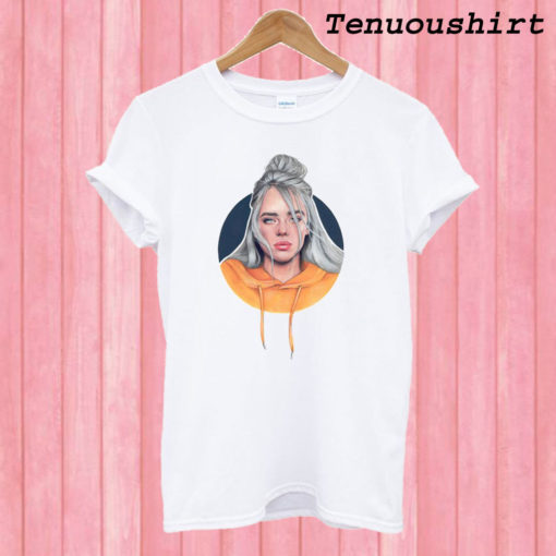 Billie Eilish With Orange Hoodie T shirt