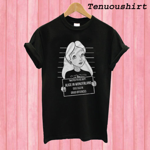 Twisted Punk Disney Alice in Wonderland Mugshot T shirt