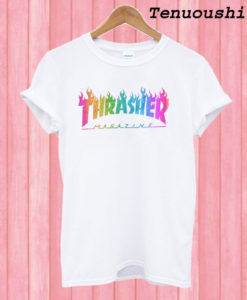 Thrasher Rainbow Flame T shirt