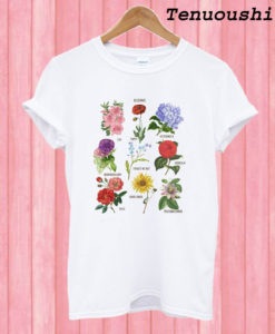 Blooms Botanical Flower Floral Chart T shirt