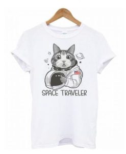 Cat Astronaut Space Traveler t shirt qn