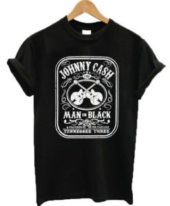 Johnny Cash The Man In Black Featuring The Fabulous Tennessee Three t shirt qn