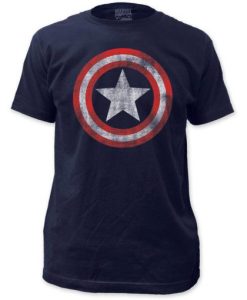 Captain America Distressed Shield t shirt qn