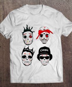 RIP MCs Gangsta Rapper Sugar Skull t shirt qn