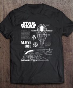 Star Wars Slave One Ship Schematic t shirt qn