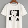 T-shirt motif fille de fumer qn