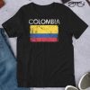 Vintage Colombia Colombian Flag Pride Gift t shirt qn