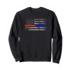 Thin Red Blue Line Flag Firefighter Police Sweatshirt qn