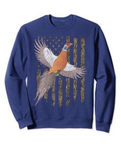 Usa American Flag Tree Camouflage Pheasant Hunting Gift Sweatshirt qn