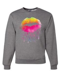 Dripping Neon Lips Sweatshirt qn