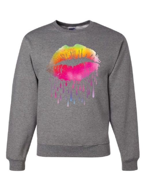 Dripping Neon Lips Sweatshirt qn