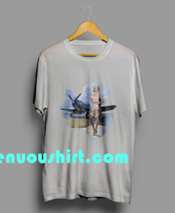 ten WWII Corsair F4U Flying Angels Blonde Pinup Girl T-Shirt