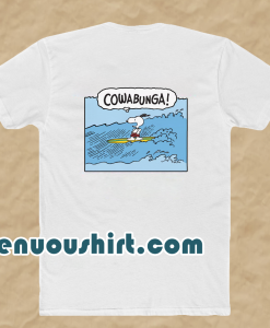 Snoopy Lets Surf Cowabunga t-shirt (Back )