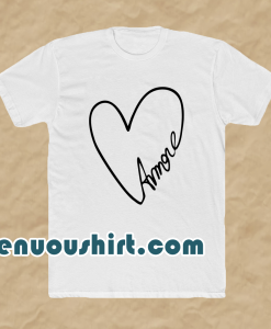 White heart t-shirt