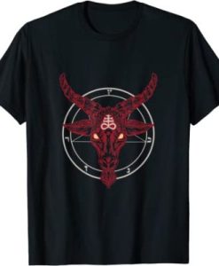 Baphomet Goat Head Gothic Clothing Pentagram Satanic Symbol T-Shirt