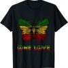 One Love Rasta Butterfly Reggae Hippie Rastafari Roots T-Shirt