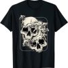 Skull Morel Mushrooms Mycologist Goth Mushroom Art T-Shirt