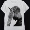 Tupac Middle Finger Graphic T-Shirt