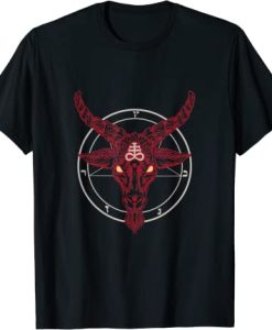 Baphomet Goat Head Gothic Clothing Pentagram Satanic Symbol T-Shirt - Copy