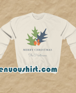 Berries and Leaves Personalized Christmas Sweatshirt