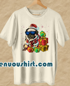 Hipster Dog Christmas T Shirt