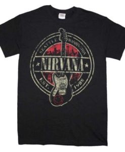 Nirvana Established 1988 Guitar Stamp T Shirt