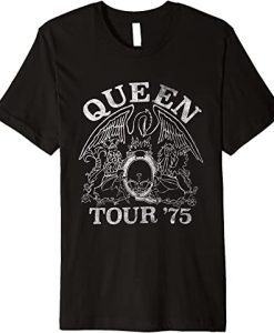 Queen Tour 75 Crest Logo Premium T-Shirt