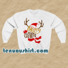 Reindeer Shaped Merry Christmas Sweatshirt