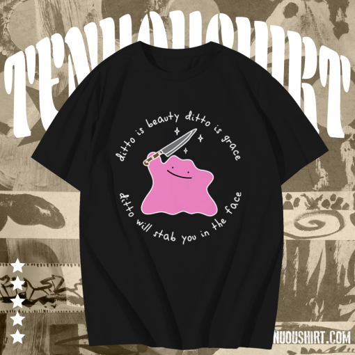 Ditto Holding Knife Pokemon T-Shirt TPKJ1