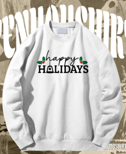 Happy Holidays Sweatshirt Mistletoe Sweatshirt TPKJ1