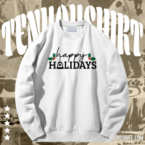 Happy Holidays Sweatshirt Mistletoe Sweatshirt TPKJ1