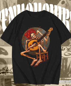 Vintage Grateful Dead Skeleton Rockin Guitar T Shirt TPKJ1