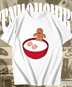 Gingerbread man and milk T Shirt Mistletoe Sweatshirt TPKJ1