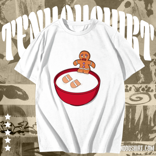 Gingerbread man and milk T Shirt Mistletoe Sweatshirt TPKJ1