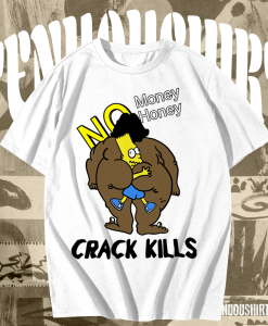 VINTAGE BART SIMPSON Crack Kills Money Honey T Shirt TPKJ1