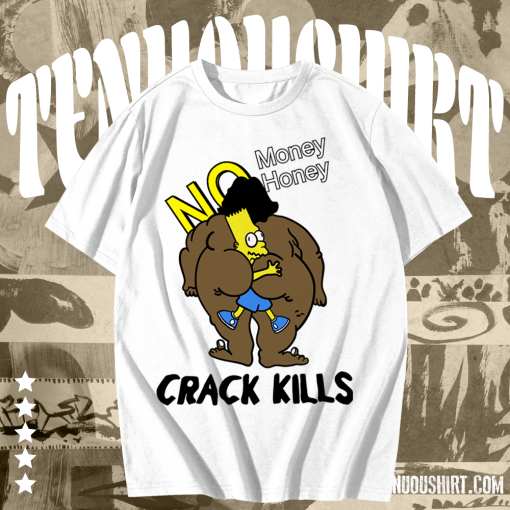 VINTAGE BART SIMPSON Crack Kills Money Honey T Shirt TPKJ1