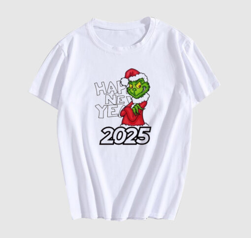 Grinch Santa Happy New Year 2025 T Shirt